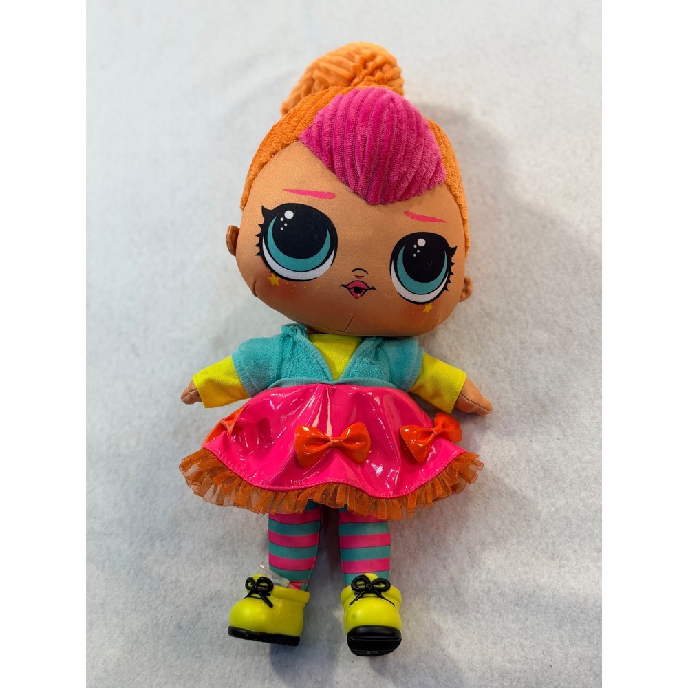 LOL Surprise Neon QT Plush Doll 15 inch Soft Body Pink Orange Yellow MGA 2020